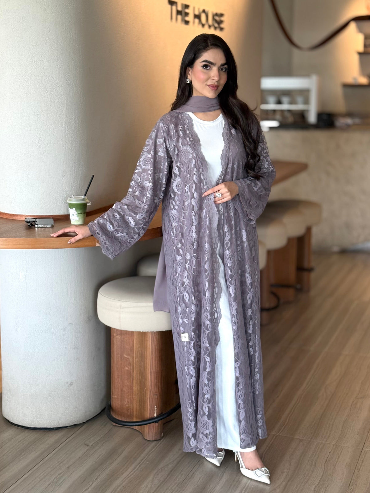 LAVENDER LACE ABAYA
