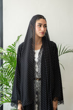BLACK POLKA ABAYA