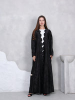 SCALOPE ABAYA - (GREY)