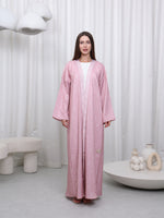 BORDER PRINT ABAYA - (COFFEE BROWN)