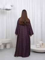 BORDER PRINT ABAYA - (PINK)