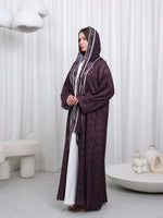 BORDER PRINT ABAYA - (PINK)