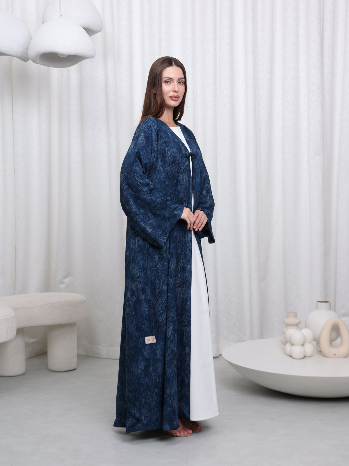 RIBBON ABAYA - (DUSTY RED)