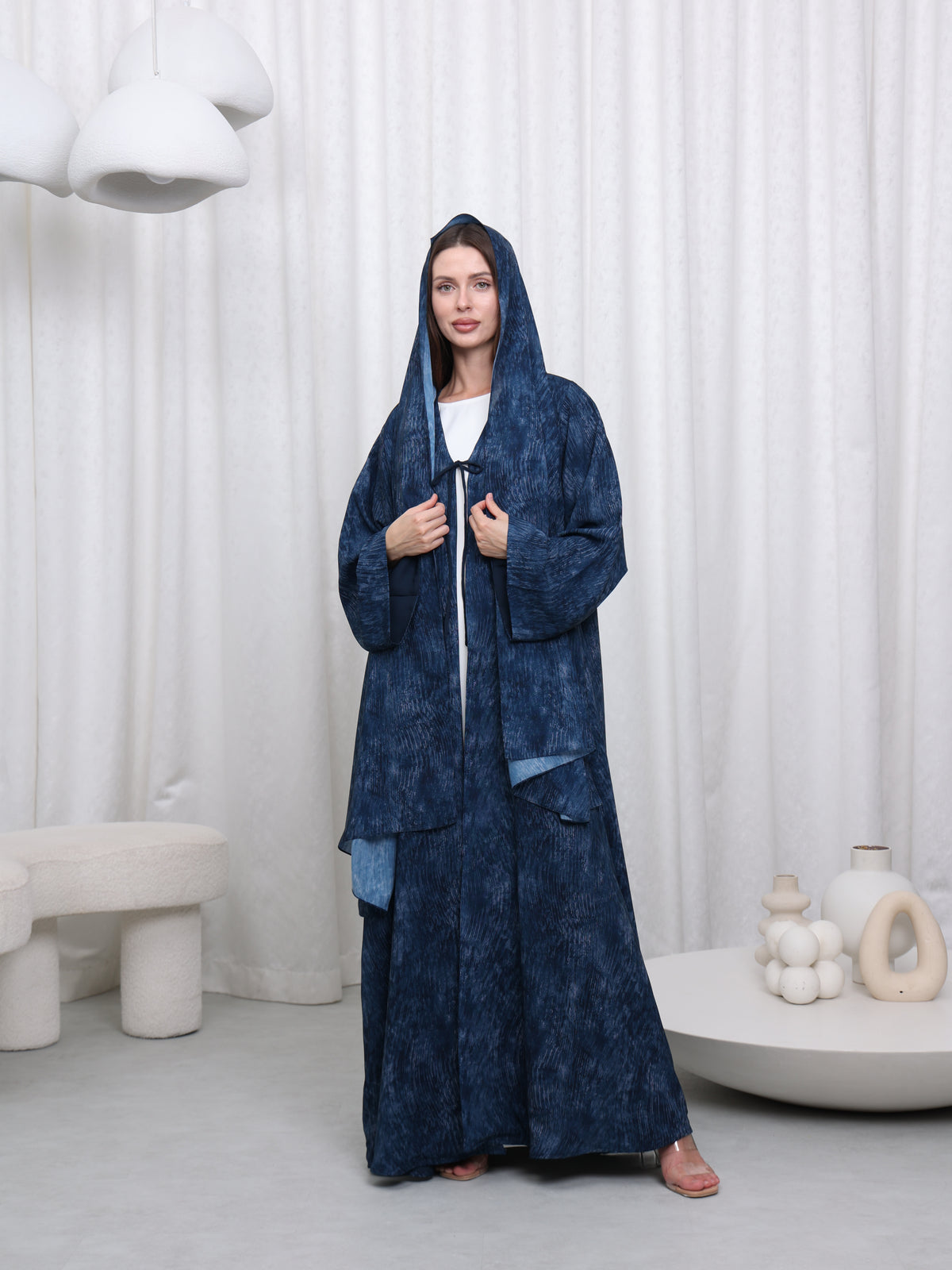 RIBBON ABAYA - (DUSTY RED)