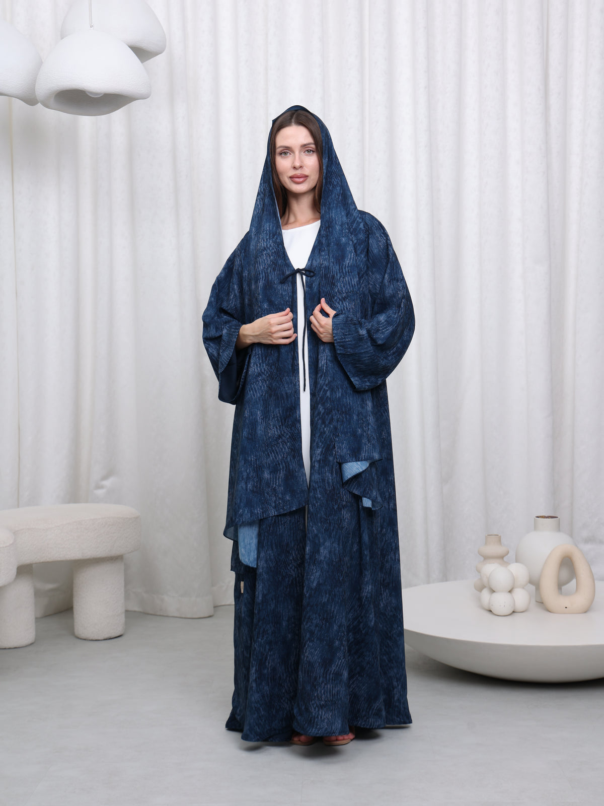 RIBBON ABAYA - (DUSTY RED)