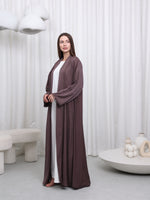 LACE ABAYA - (BROWN)