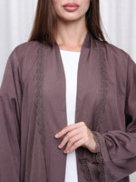 LACE ABAYA - (BROWN)