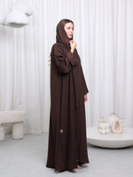 LACE ABAYA - (BROWN)