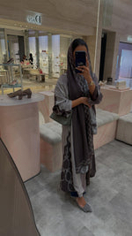 DANTEL PRINT BEIGE ABAYA