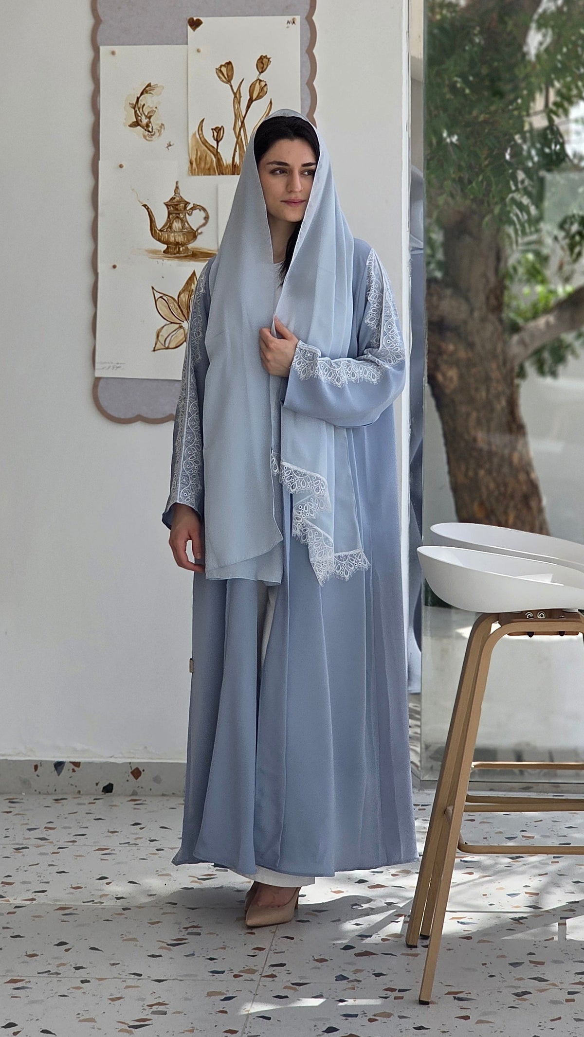 DANTEL SKY BLUE ABAYA