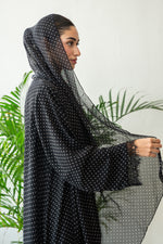 BLACK POLKA ABAYA