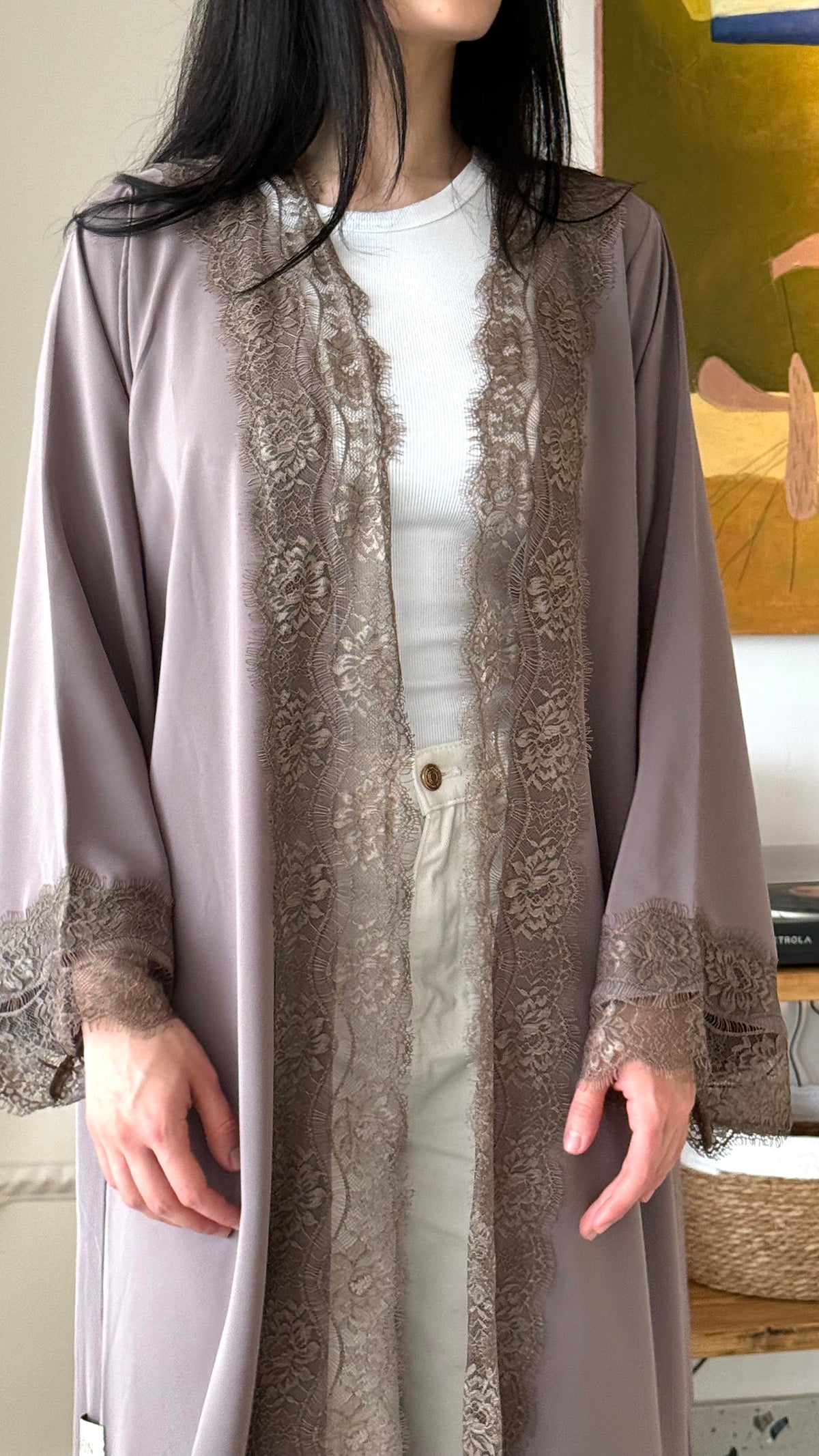 DANTEL KHAKI ABAYA