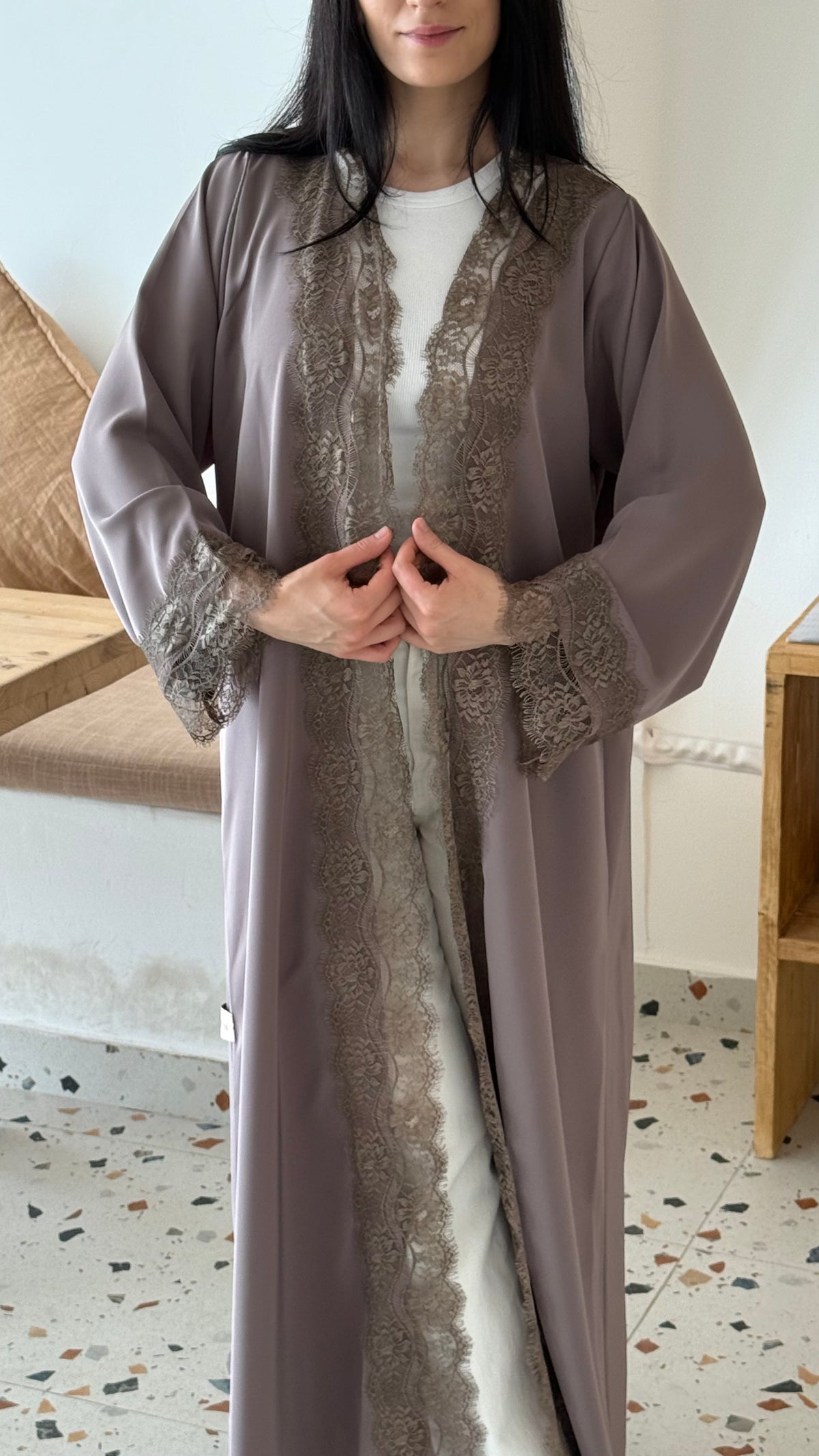 DANTEL KHAKI ABAYA