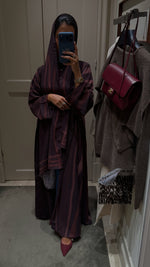 BURGUNDY WAVES ABAYA (HIND ABAYA)