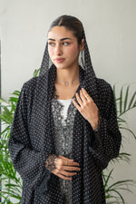 BLACK POLKA ABAYA