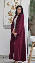 Maroon plain Abaya