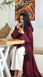 Maroon plain Abaya