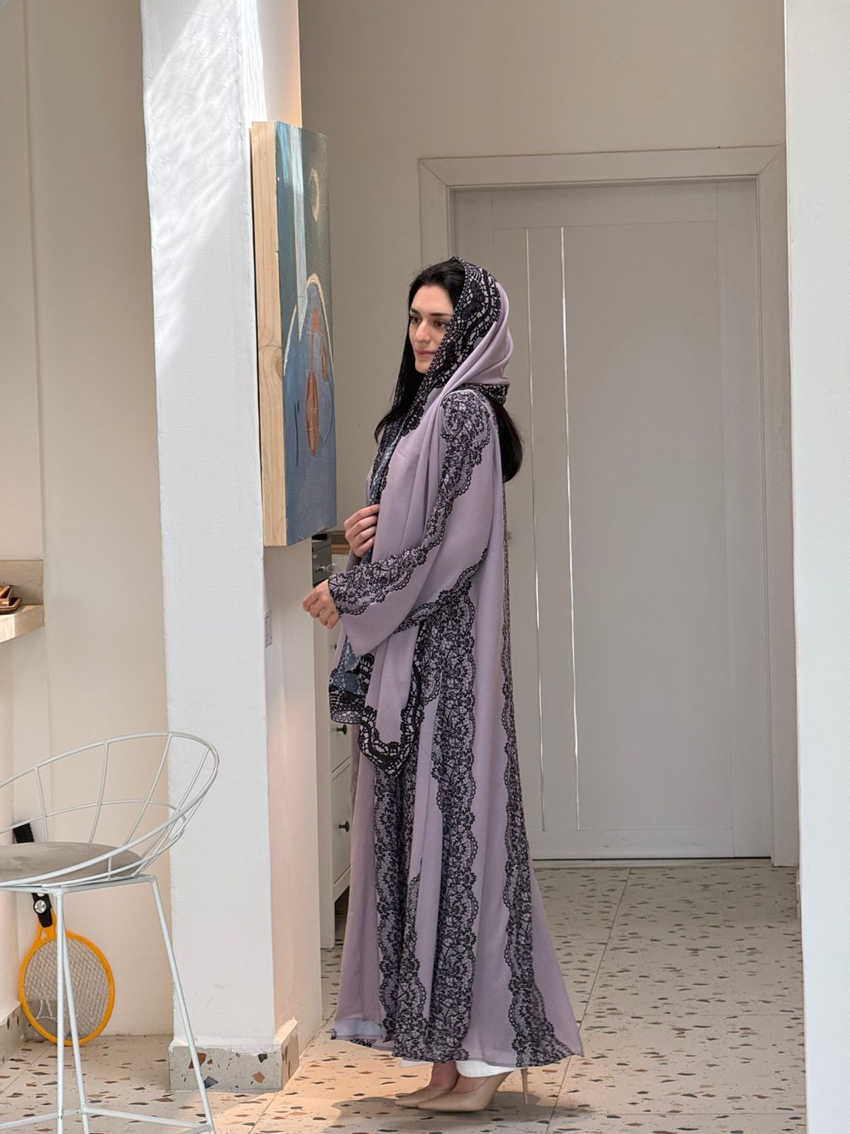 DANTEL PRINT ABAYA