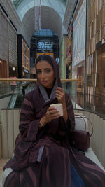 BURGUNDY WAVES ABAYA (HIND ABAYA)