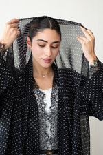 BLACK POLKA ABAYA