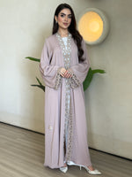 NUDE PINK LACE ABAYA