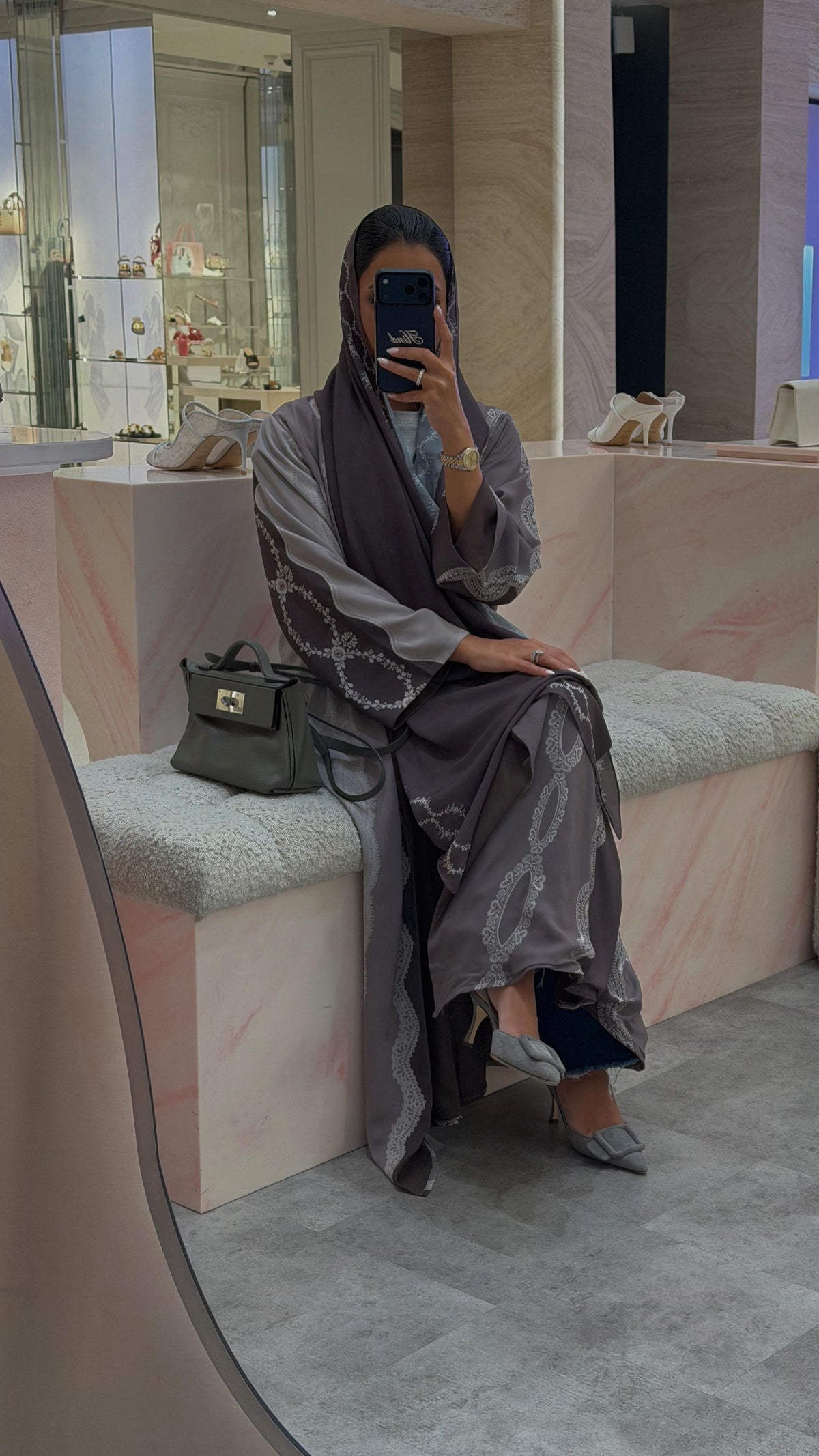 DANTEL PRINT BEIGE ABAYA