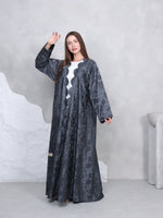 SCALOPE ABAYA - (GREY)