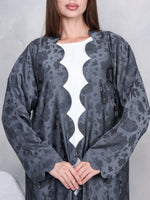 SCALOPE ABAYA - (GREY)