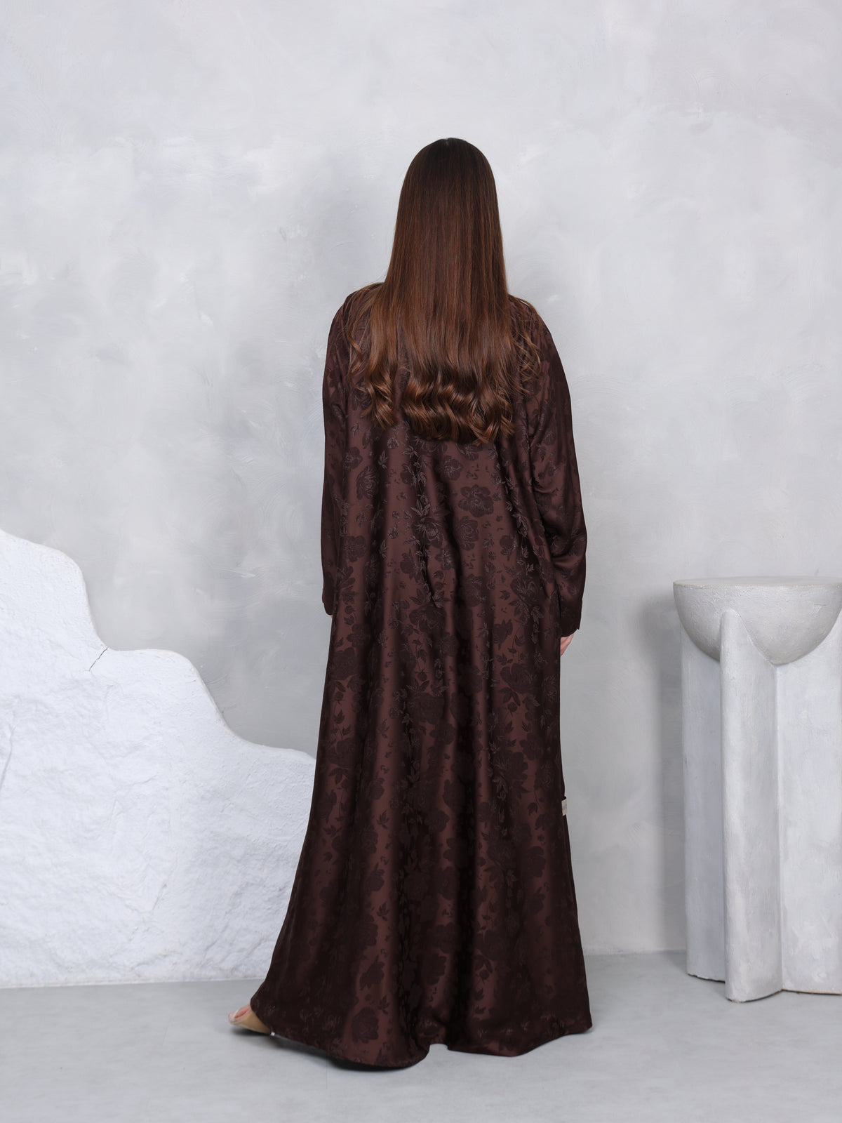 SCALOPE ABAYA - (GREY)