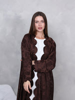 SCALOPE ABAYA - (GREY)