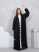 SCALOPE ABAYA - (GREY)