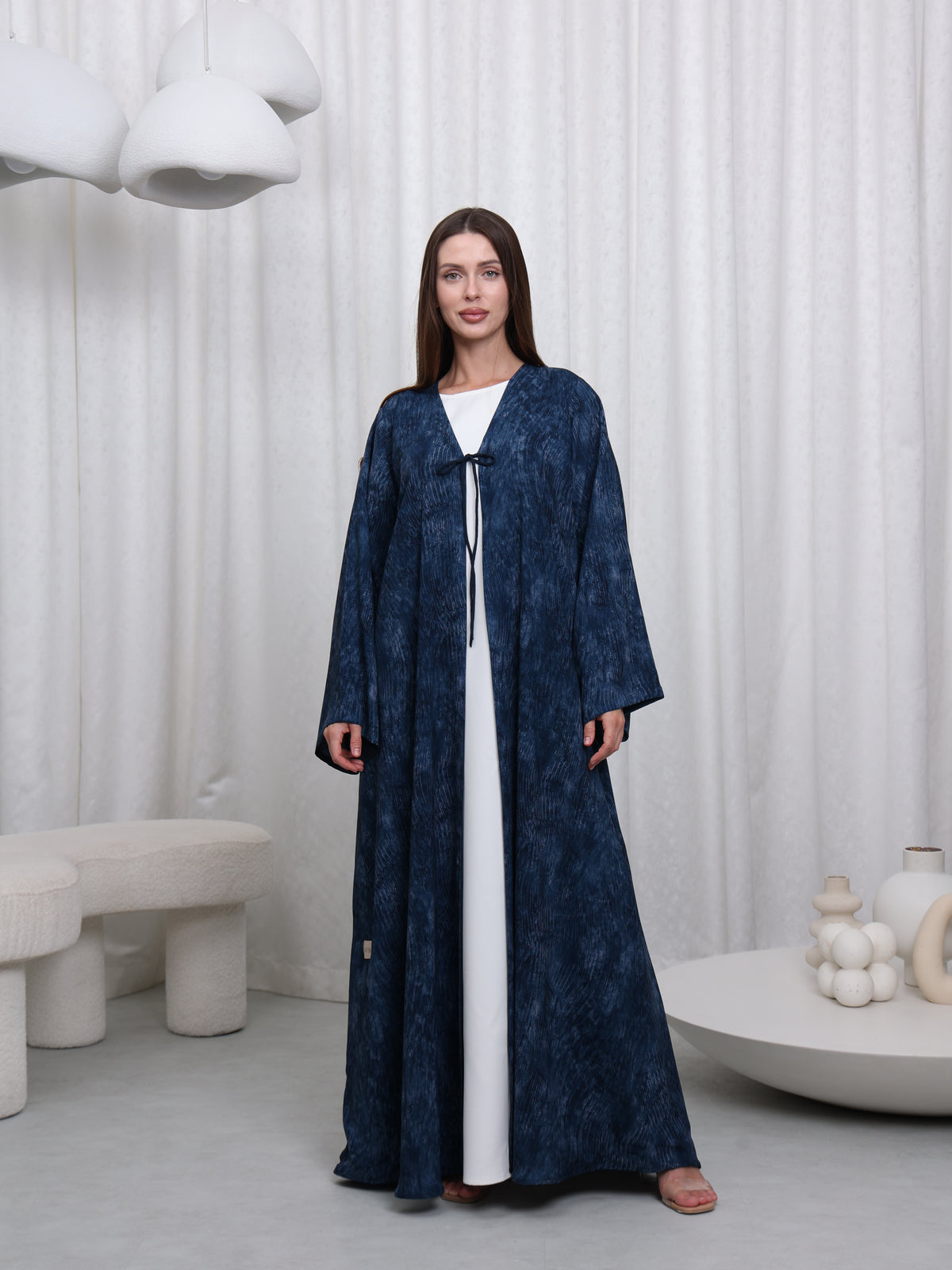 RIBBON ABAYA - (DUSTY RED)