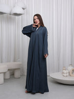 LACE ABAYA - (STEAL BLUE ABAYA)