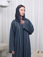 LACE ABAYA - (STEAL BLUE ABAYA)