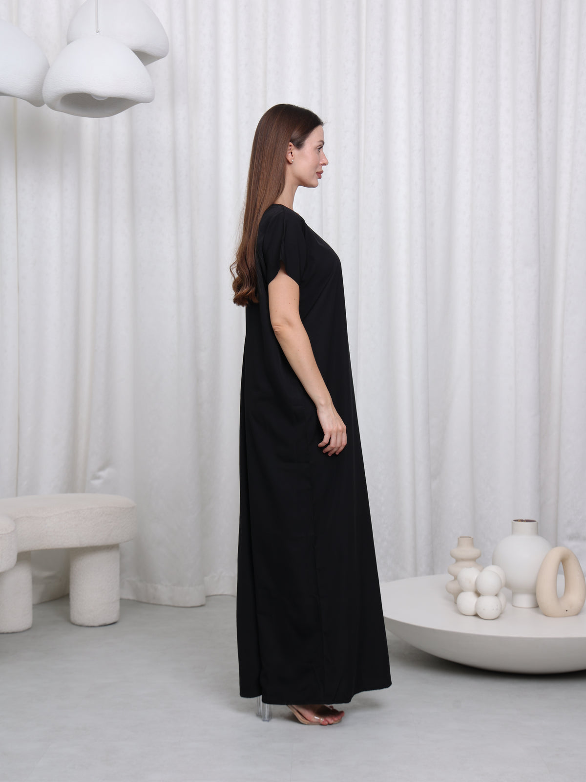 SHORT SLEEVE DRESS - (WHITE)