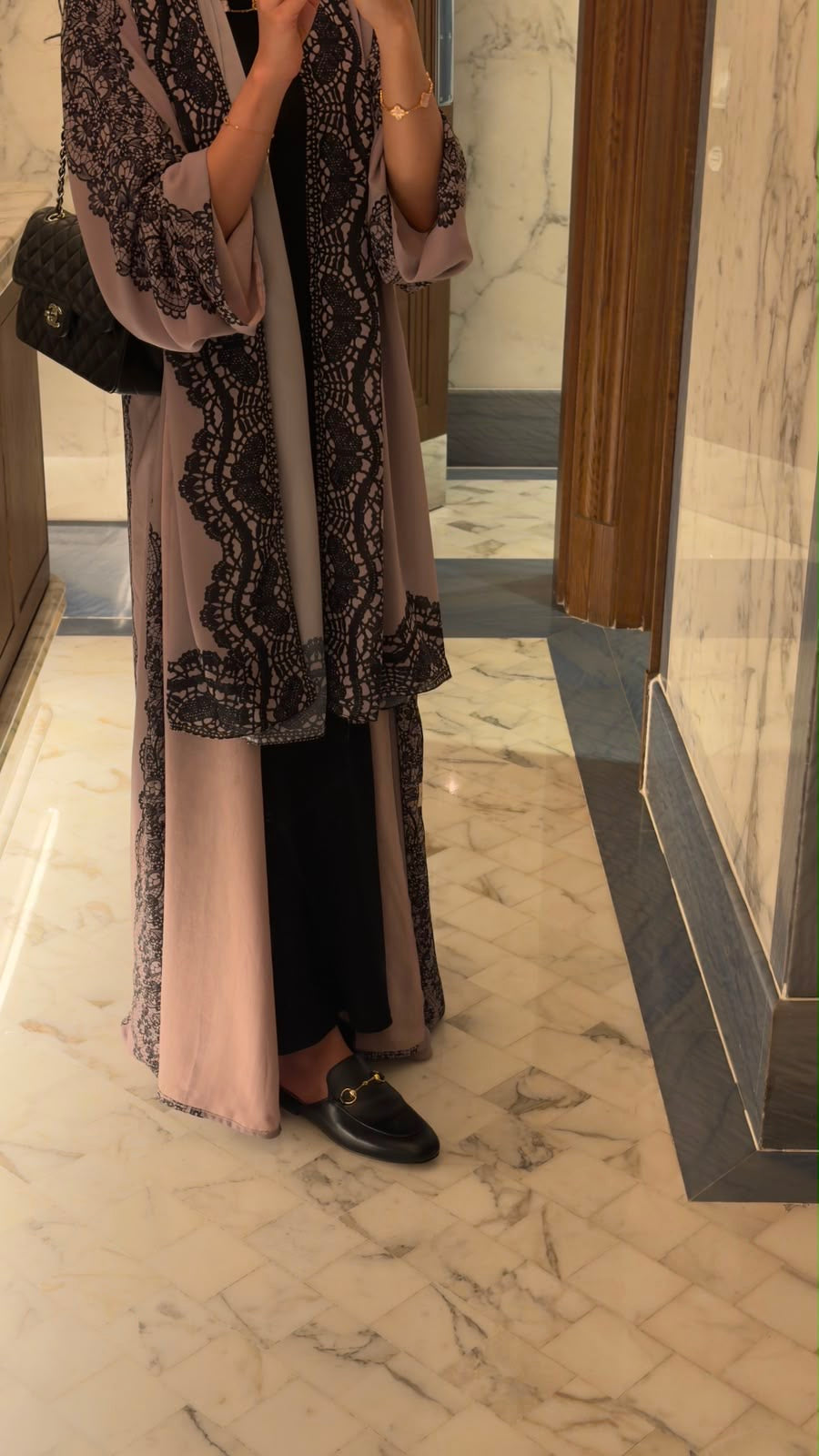 BLACK DANTEL PRINT ABAYA