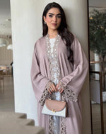 NUDE PINK LACE ABAYA