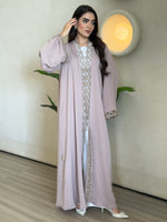 NUDE PINK LACE ABAYA