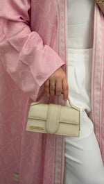 BORDER PRINT ABAYA - (PINK)