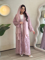 PINK LACE ABAYA
