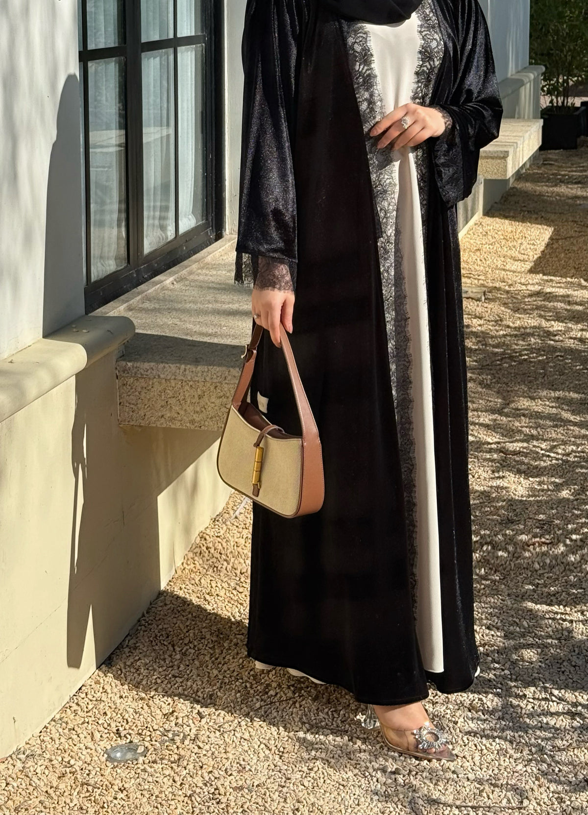 VELVET DANTEL (BLACK ABAYA)