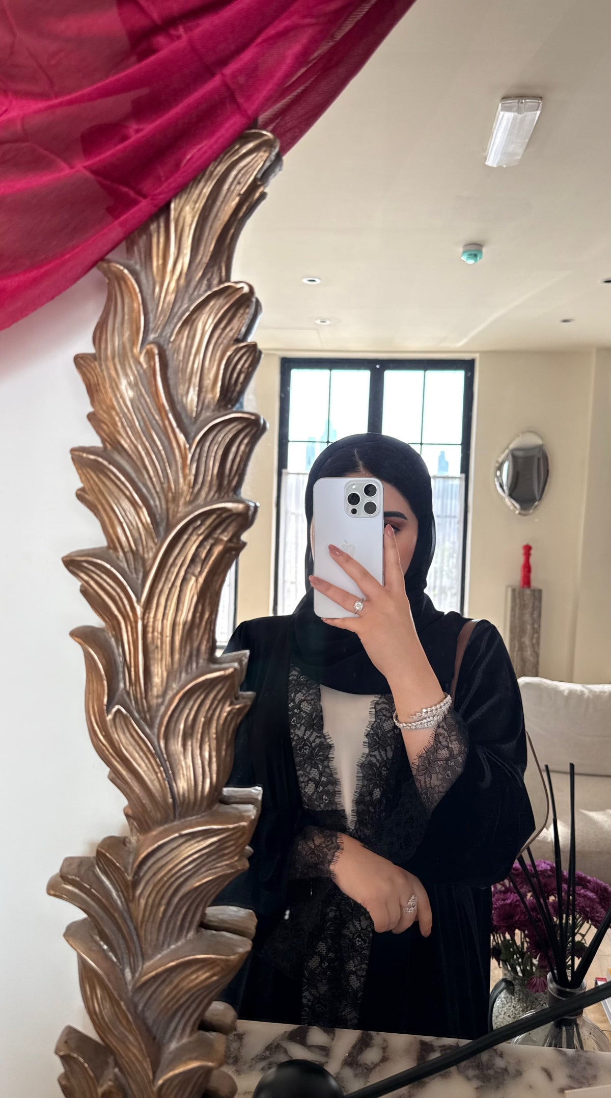 VELVET DANTEL (BLACK ABAYA)