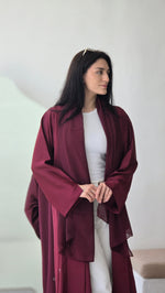 Maroon plain Abaya