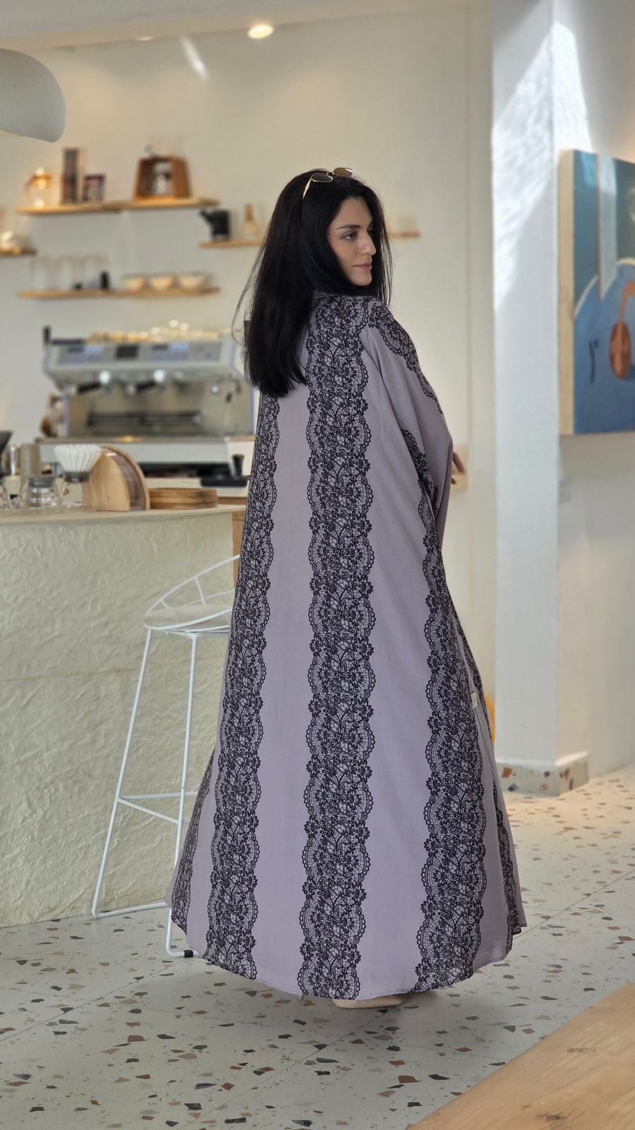 DANTEL PRINT ABAYA
