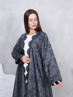 SCALLOP ABAYA - (NAVY)