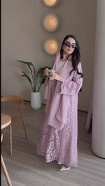 PINK LACE ABAYA