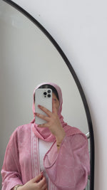 BORDER PRINT ABAYA - (PINK)